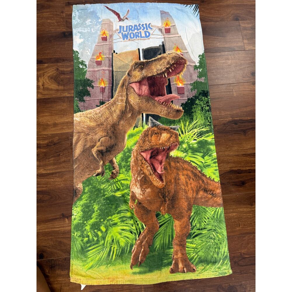 Jurassic World T Rex Dinosaur Kids Beach Bath Towel Universal Studios 29x58